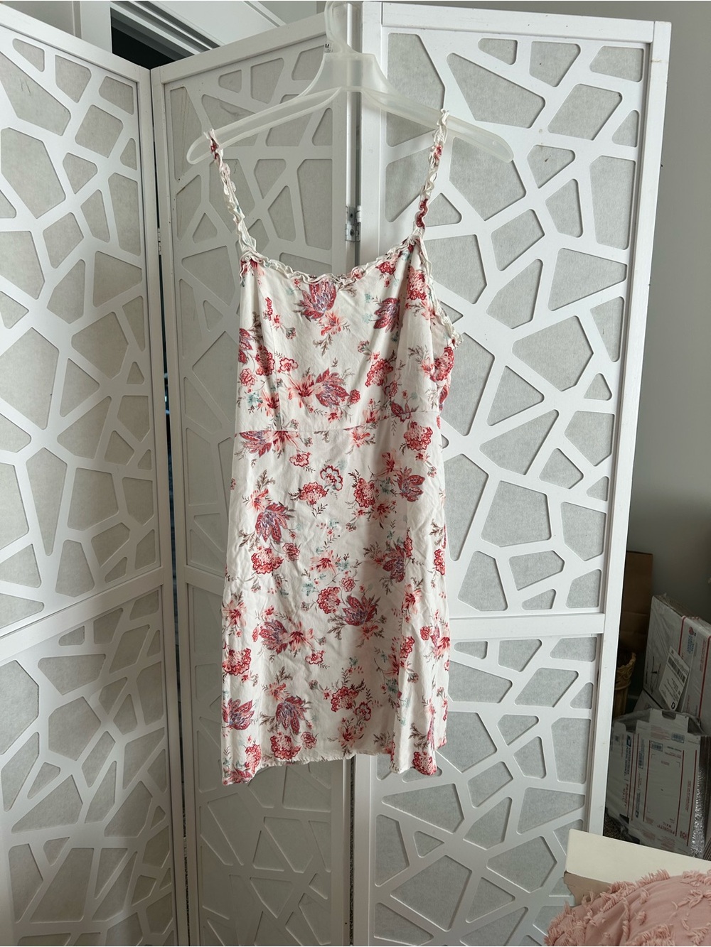 SO Cream Dress with Pink and Red Floral Print
